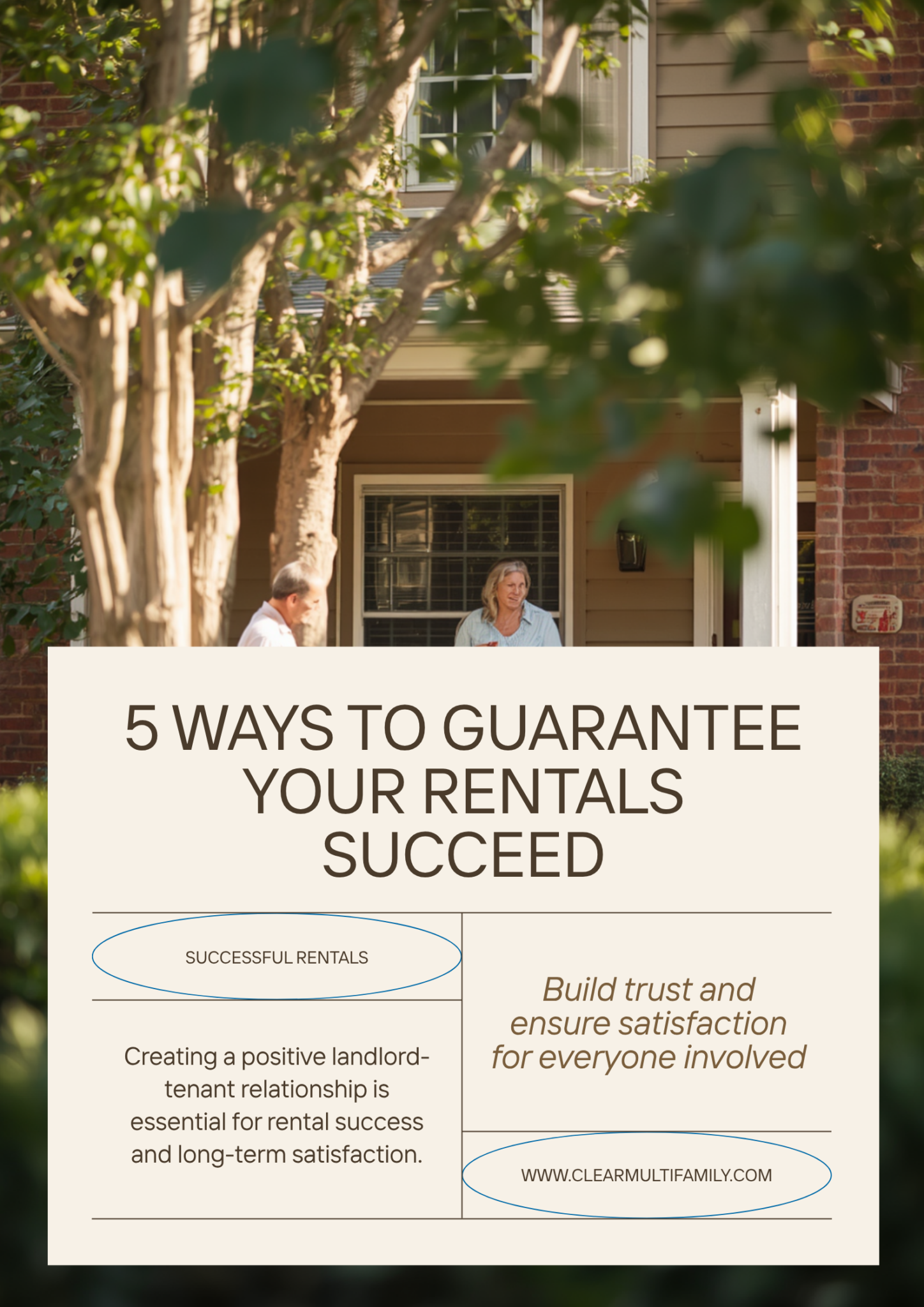 Poster graphic: 5 ways to guarantee rental success for multifamily owners